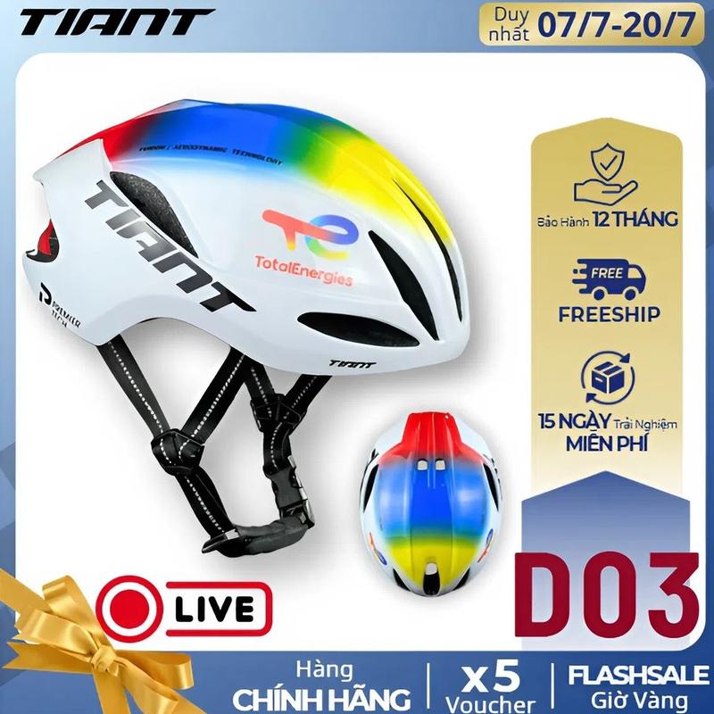 NÓN BẢO HIỂM XE ĐẠP TIANT D03 nam nữ nửa đầu siêu nhẹ khóa cài chắc chắn cam kết chất lượng