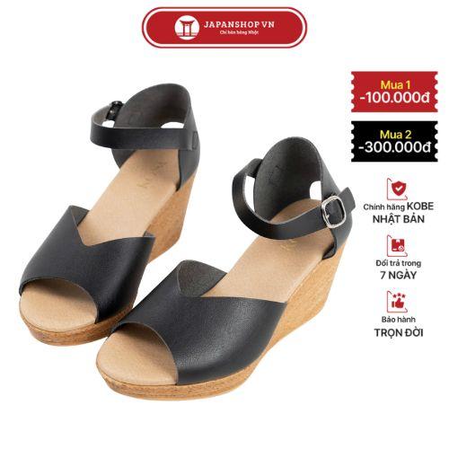 Sandal đế xuồng Kosu Ankle Strap 8cm K-25M14, Xăng đan nữ đế xuồng mang nhẹ, êm chính hãng Nhật Bản