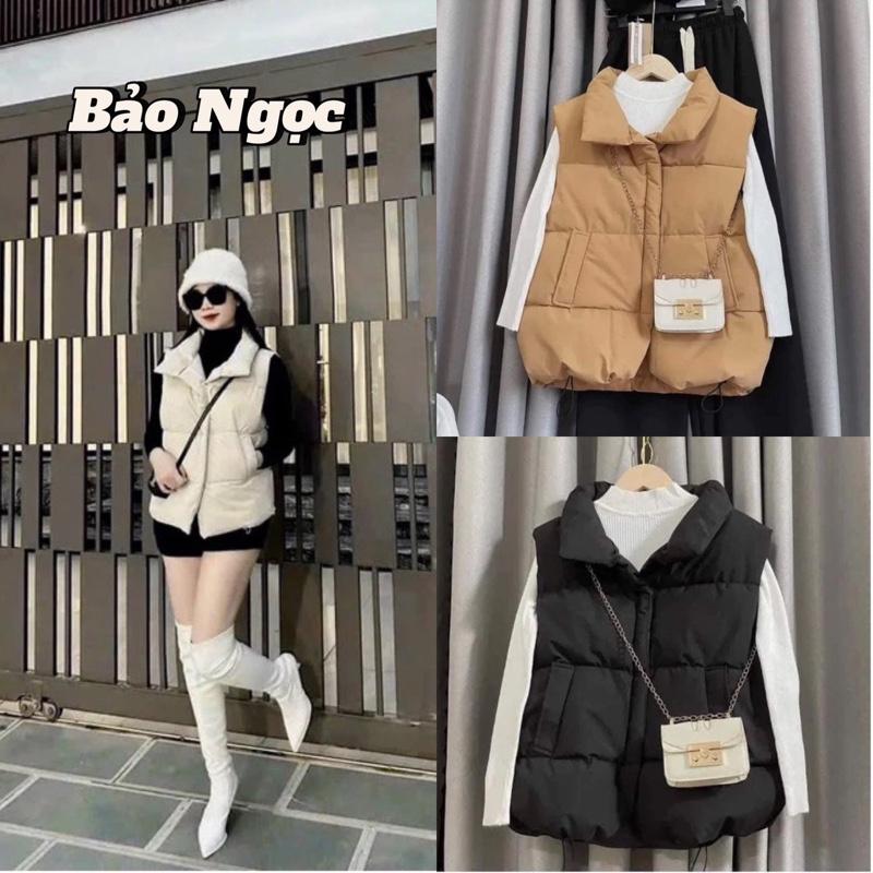 Mẫu Mới Áo Phao Gile Dây Rút Cổ Bẻ Trần Bông Cao Cấp Sang Chảnh