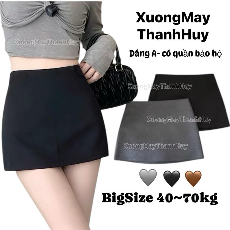 Chân Váy A Dáng Ngắn Có quần bảo hộ Váy A Có Túi vải Hàn đẹp đứng phom-CV 99