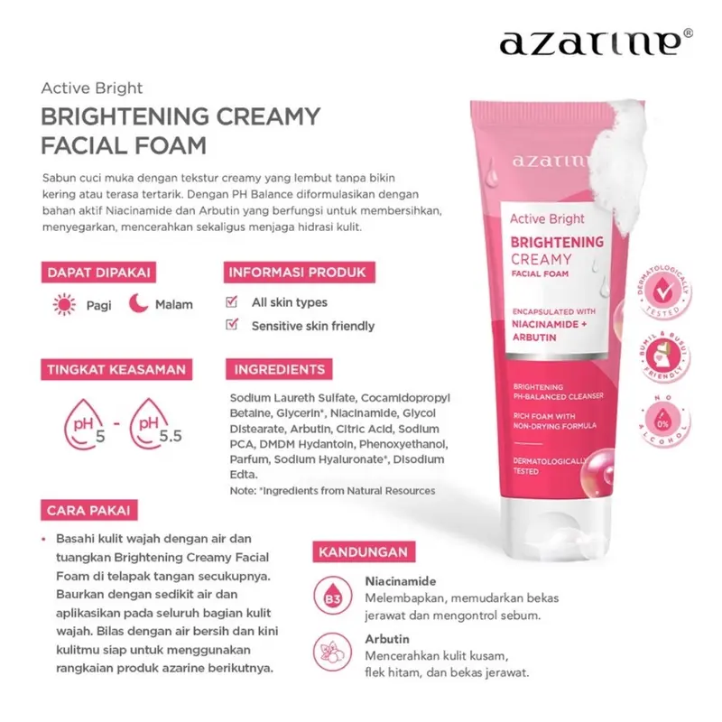 Azarine Active Bright Series Skincare Untuk Remaja Kulit Sensitif Kombinasi All Skin Types 1