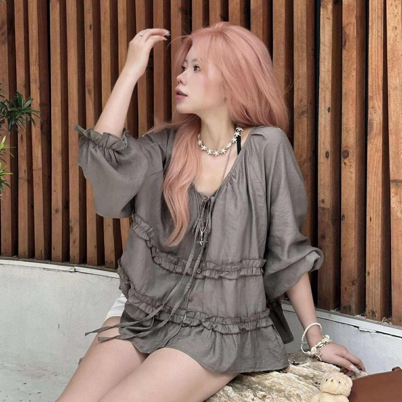 Áo babydoll xô đũi bèo tầng A9277 Nana21 Nanastore21 Nữ Woman