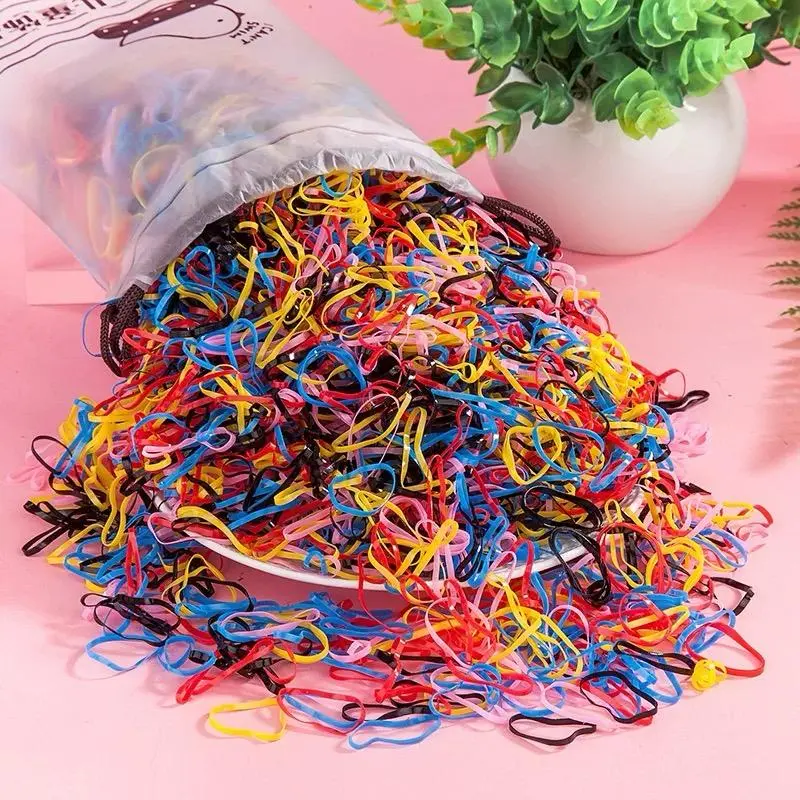 1000PCS KARET JEPANG Gratis Pouch /ikat rambut karet jepang warna warni gratis pouch