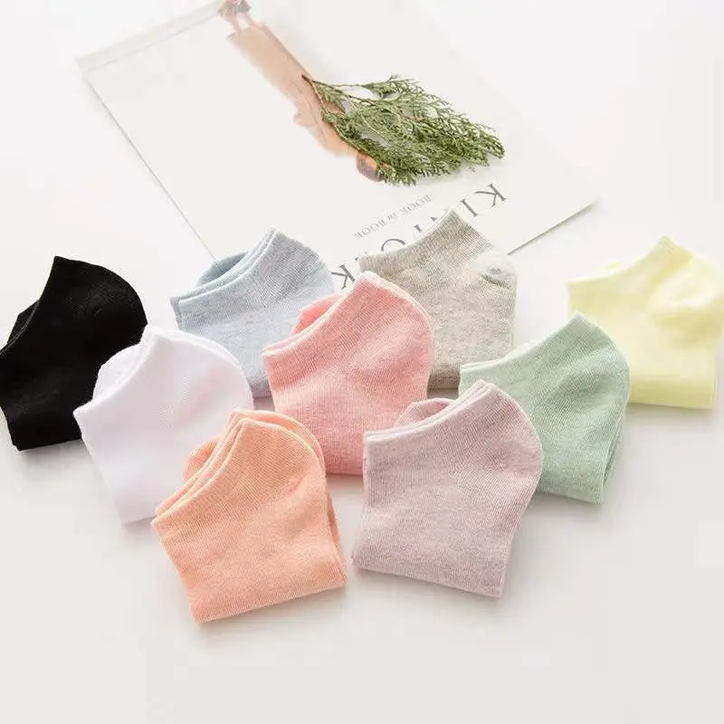 Clova KK224 Kaos Kaki Pendek Wanita Motif Polos Simple Semata Kaki Ankle Bahan Spandex Korea Murah Panjang Bunga 6