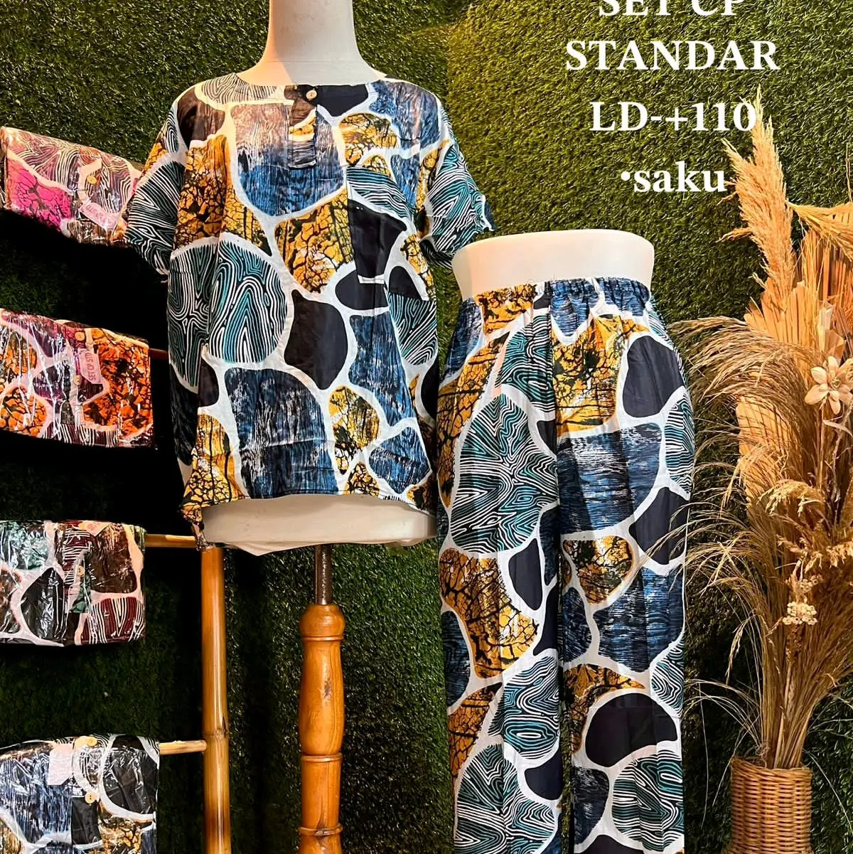 Pejamas rayon setelan celana panjang