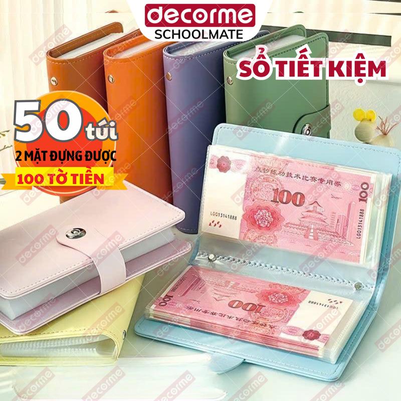 Sổ tiết kiệm đựng tiền 100 phong bì tiết kiệm sổ thử thách tiết kiệm 100 ngày…