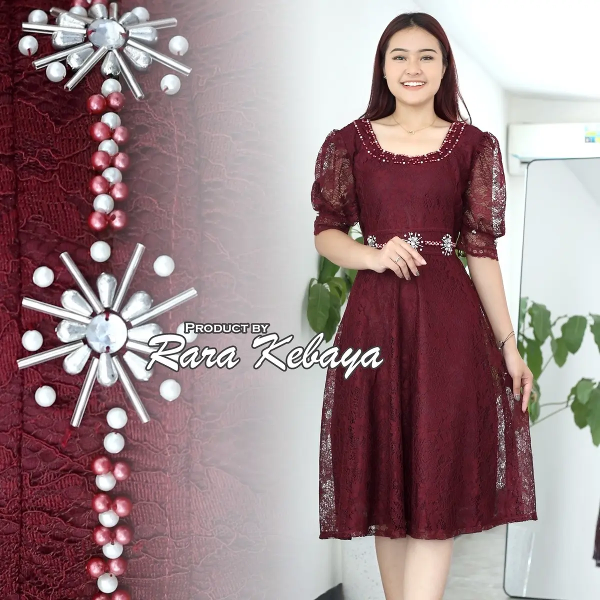 New produk dress pesta LIDYA dress natal tangan pendek full payet || gaun  Casual  Midi Remaja Cantik Simple || Dress kondangan super mewah || dress non hijab || dress wanita elegan formal || dress brokat simpel