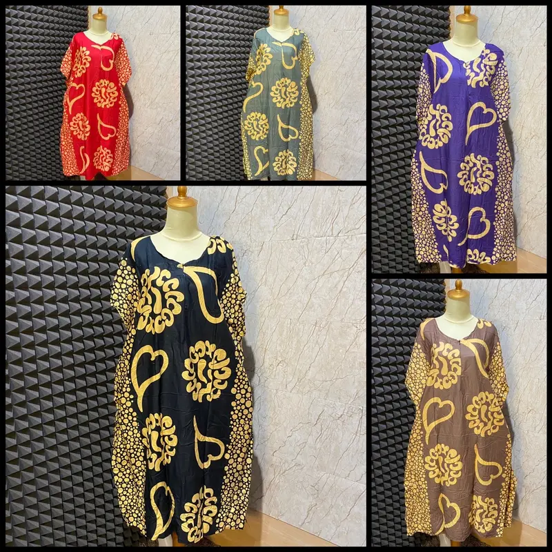 Daster Lowo LD 130 Isi 3 Motif Premium Rayon Lembut Busui Cantik Nyaman Wanita Panjang 2