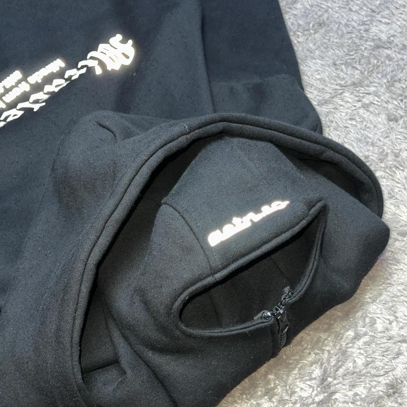 AETN - Balaclava Hoodie Zipper Boxy Miracles Black 375gsm Reflektif 7