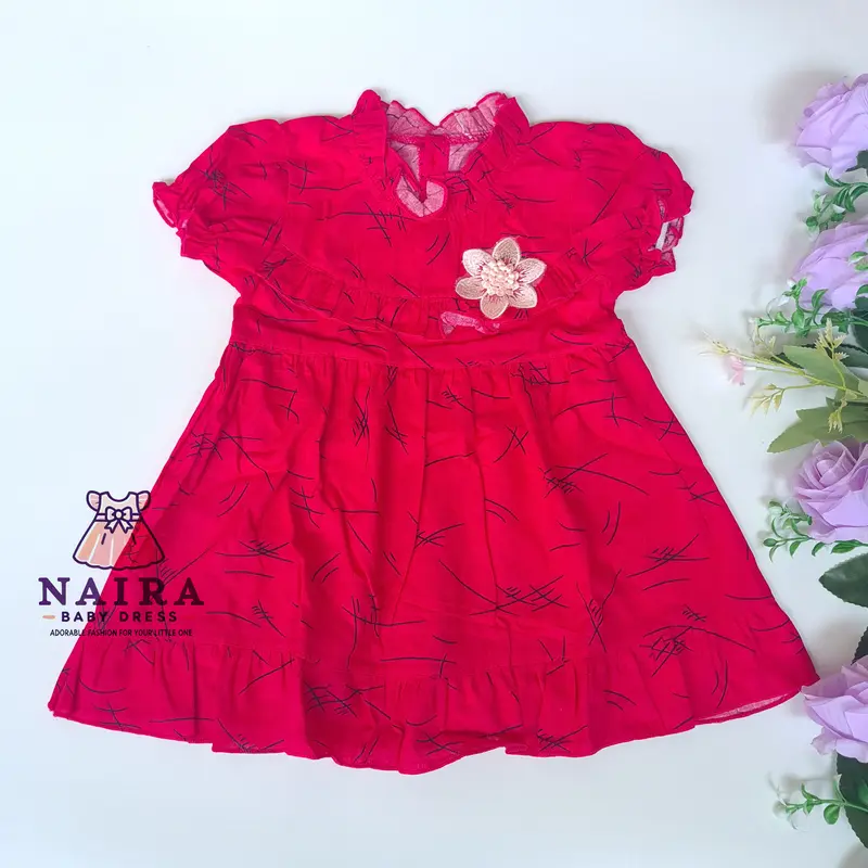 (P-057) Baju Bayi Perempuan 0-6 bulan newborn / Dress bayi perempuan newborn Planet Kidz Motif Bunga Abstrak 4
