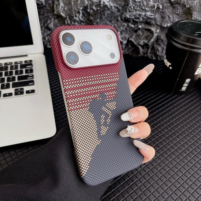 Họa tiết Kevlar, phù hợp với Apple 18/17 Pro Max, họa tiết Kevlar mới, ốp điện thoại không viền cho iphone 16 Pro/15, bề mặt mờ, thân thiện với da, thiết kế bao phủ nửa khung, siêu mỏng và chống rơi cho 14/13
