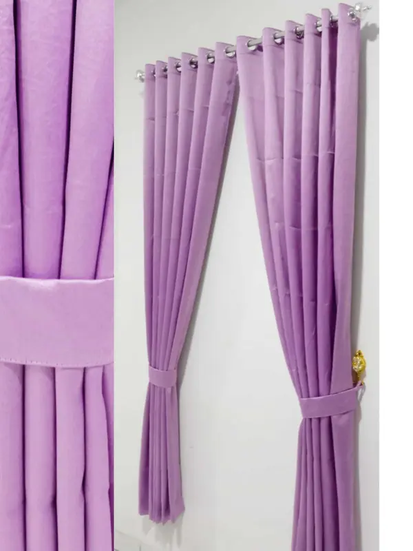 Gorden Hordeng Blackout Polos Emboss minimalis mewah Curtain jendela warna pink 3
