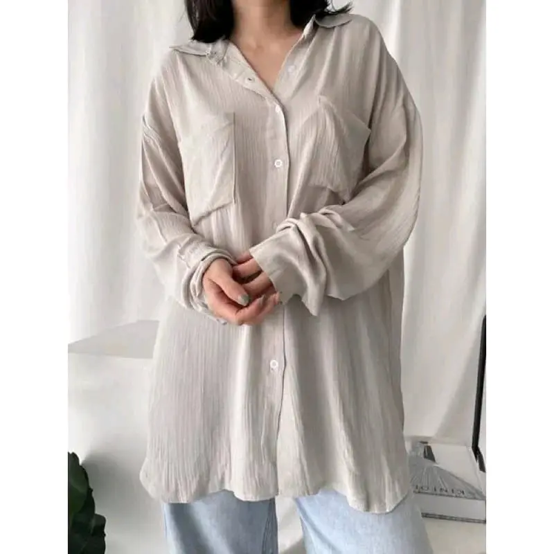 KEMEJA OVERSIZE WANITA - FAS LABEL | KEMEJA WANITA MODEL PANJANG ATASAN