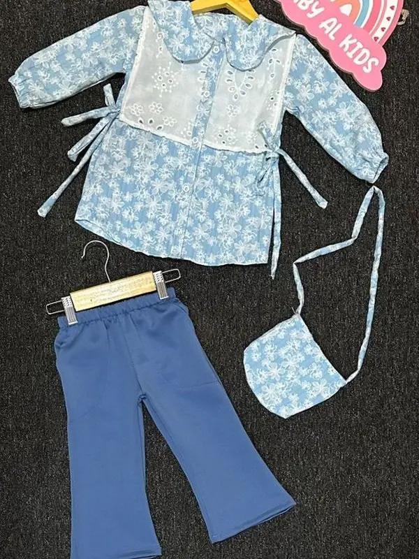 Setelan anak perempuan lebaran Elora 2-10 tahun 4 in 1 baju rompi celana dan tas Parsel Anak-Anak 2