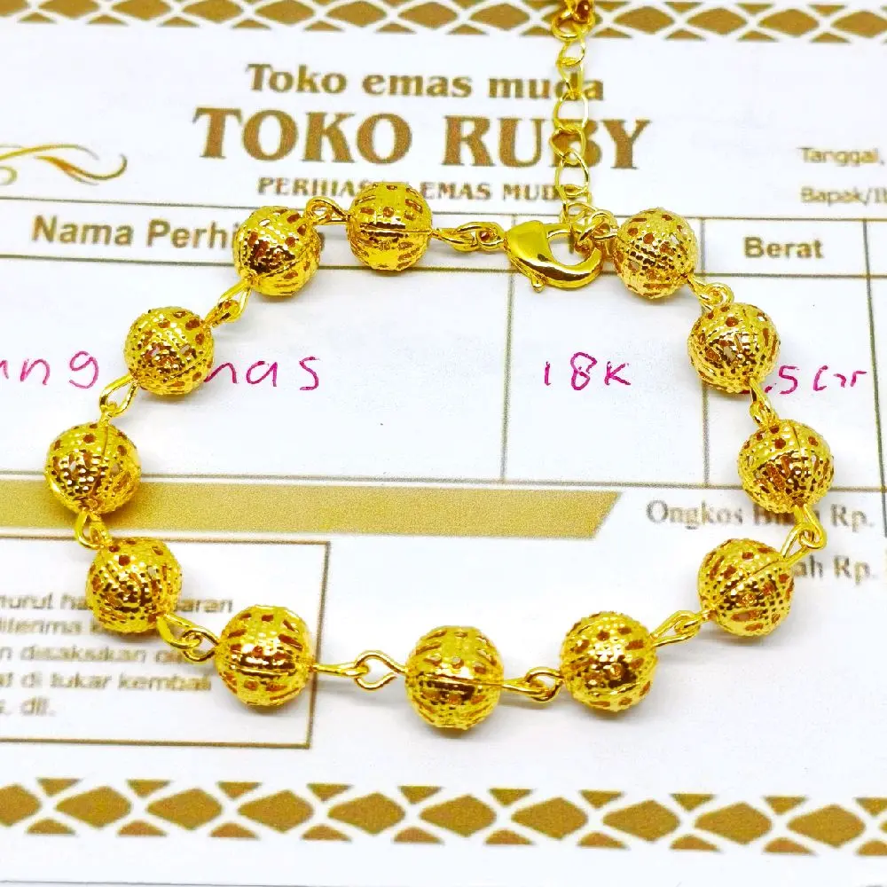 [PROMO] Gelang Bola Bola Lampion Terlaris Perhiasan Emas Muda Asli Tahan Lama
