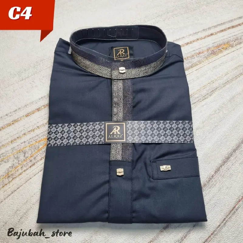 Baju Koko Alraz FACHRUDDIN Lengan Pendek Pria Muslim Premium  / Kemeja Pria Dewasa Katun Premium 5