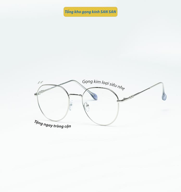 Gọng kính cận oval Hàn Quốc chất liệu kim loại mảnh ( 0-4 độ ) MS06