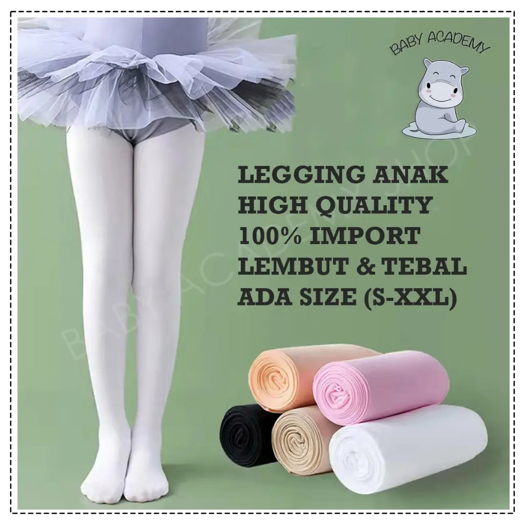 Segera Beli Legging Anak Stocking Ballet Pantyhose Casual Hitam Putih Pink Premium