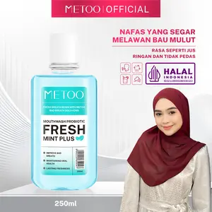 [METOO Mouthwash Probiotik] BPOM-nafas segar / menghilangkan bau mulut / kara ng gigi / Lemon / Fresh Mint - METOO Mouthwash 250 ml / non-alkohol