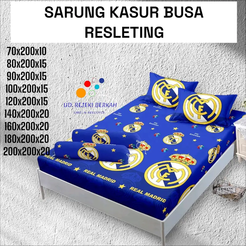 Sarung Kasur Busa Resleting Polyester Halus & Lembut Kain 200/180/160/140/120/100/90/80/70 Non Bantal Guling Non Bedcover 0