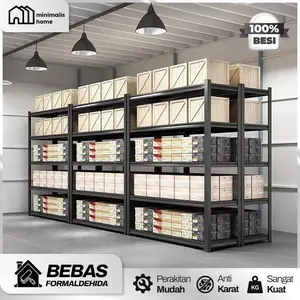 [TERMURAH] Rak Gudang Serbaguna Besi Anti Karat Terbuka 3-6 Tingkat – Rak Serbaguna Penyimpanan Gudang Susun Ambalan Tingkat - Lemari Gudang Minimalis Penyimpanan Barang Kantor dan Rumah Aesthetic - Minimalis Home