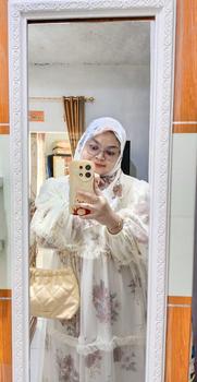 Product Review of Moana Set Hijab Segiempat Gamis Wanita Muslim Mewah Ceruty Babydoll Printing Mix Tille Tutu Cantik from S**i A**i A**n 0