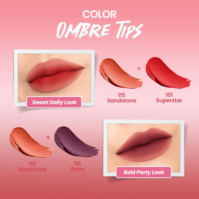 [TERMURAH] Hanasui Mattedorable Lipstick - Anti Geser Formula Smudgeproof Transferproof Long Lasting Tahan Lama Melembabkan Hidrasi Optimal 6