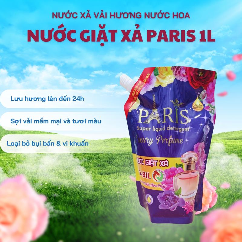 GIẢM GIÁ SỐC Nước giặt xả hương Paris Nước giặt xả quần áo làm sạch ngừa khuẩn làm mềm vải và lưu hương dài lâu 1L