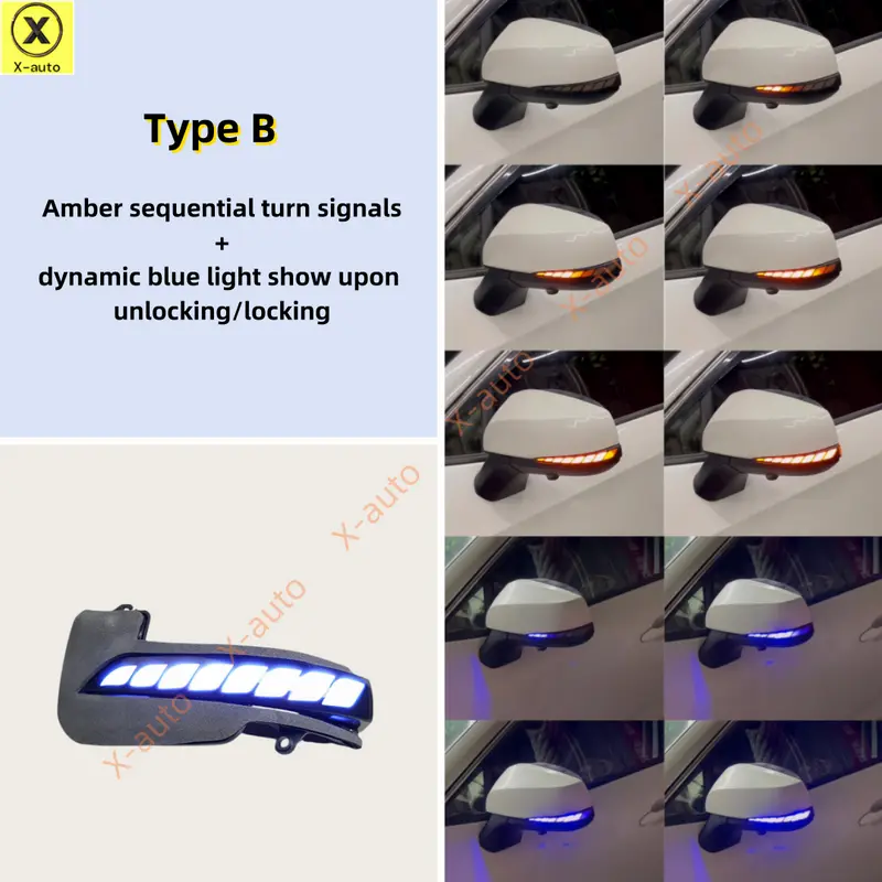 Đèn tín hiệu rẽ tuần tự LED gương Chiếu Hậu, Tương thích với Toyota Innova, Fortuner, Corolla Cross và Hilux, Gương chiếu hậu bên, Gương cánh, Gương chiếu hậu, Phụ kiện ô tô 6
