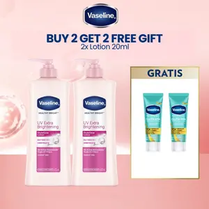 [FREE 2x Lotion 20ml] Vaseline UV Extra Brightening 400ml Twinpack