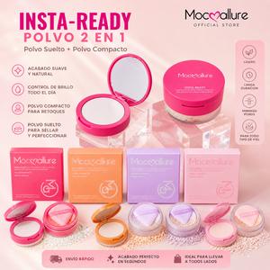 Mocoallure Maquillaje compacto control de aceite duradero resistente al agua y al sudor corrector sin maquillaje maquillaje maquillaje seco