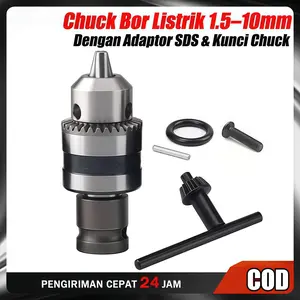 Kepala Bor Drill Chuck 1.5 -10 mm Keyless Drill Chuck 5Pcs/Set Hex Shank/SDS/Socket Square Impact Driver Electric Wrench Drill Bit Quick Change Adapter Tool