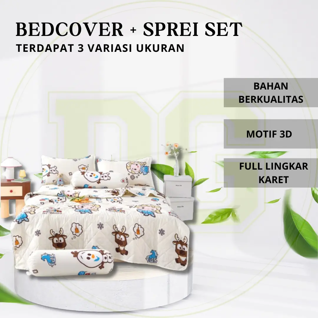 EXCLUSIVE - Dapatkan Sekarang Bedcover Sett Seprei King Size Katun Halus UK 120 160 180