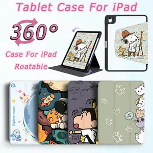 New 360 Rotating Tri-Fold Case For iPad Air1/2 Gen 5/6-9.7" Gen 7/8/9-10.2" Air6/Air7 11" M2/M3 10th/iPad 11th 2025 20/21/22-Pro 11" Pro11" M4 2024 Mini4/5-7.9" Mini6/Mini7-8.3'' Cute cartoon animation Cover