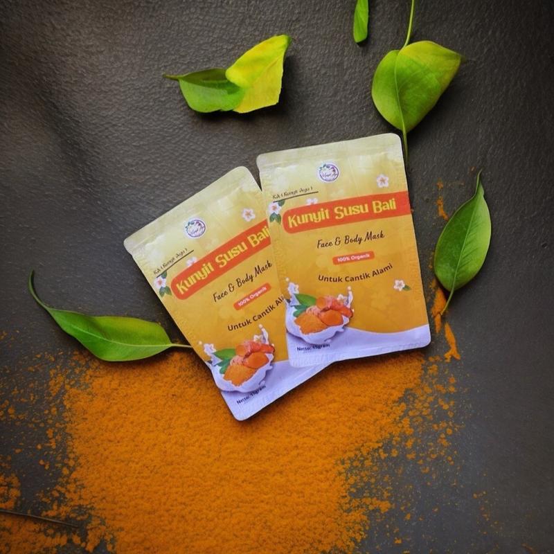 Masker Wajah dan badan Kunyit Ayu Kopi 4 Pcs Mencerahkan & Mengencangkan Memudarkan wash mask 2