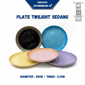 Dinner Plate/Pring Makan Sedang Keramik Porselen Model Twilight Series 25CM | Sanjaya Kitchenware 23