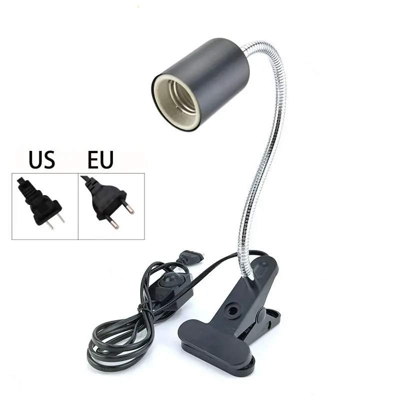 Desk Light Bulbs 220V E27 Base Lamp Clip Holder Flexible Clip Adjustable Switch  AN1A