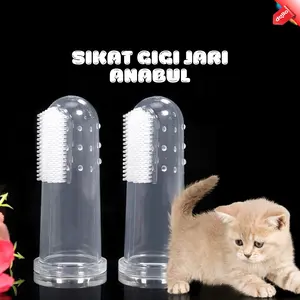 Sikat Gigi Kucing Anjing Silikon Bentuk Jari Solusi Gigi Anabul Tetap Bersih Hewan Peliharaan DELLO