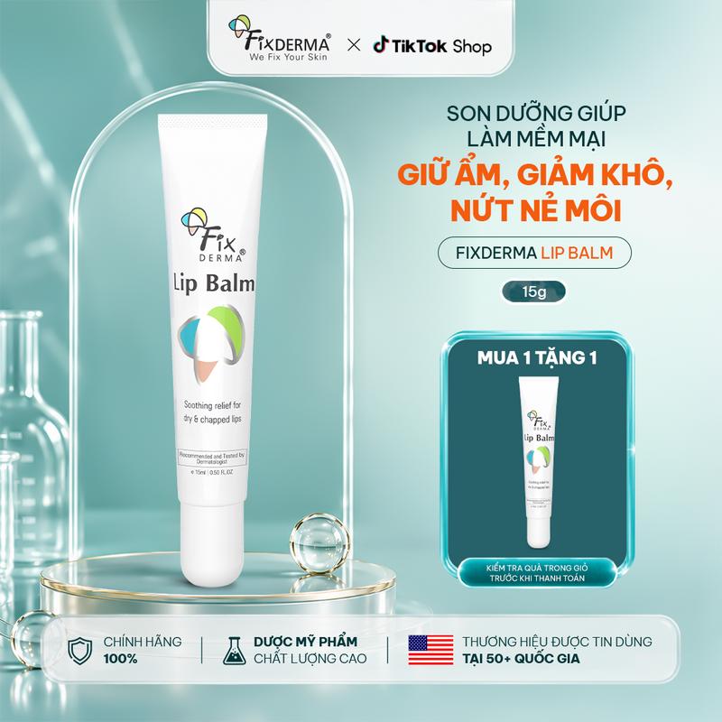 Son Dưỡng Môi FIXDERMA - Lip Balm Giúp Mềm Mịn, Giảm Khô Và Nứt Nẻ Môi 15ml