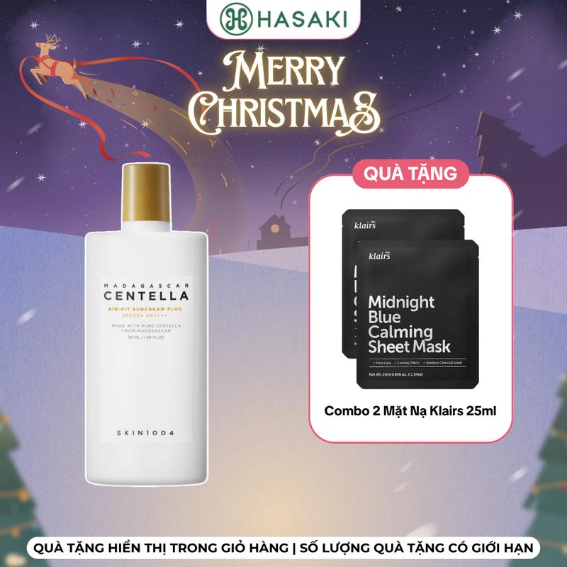   MUA 1 TẶNG 2  Kem Chống Nắng Skin1004 Cho Da Nhạy Cảm SPF 50+ 50ml Madagascar Centella Air-Fit Suncream Plus SPF50+ PA++++ | HASAKI BEAUTY 