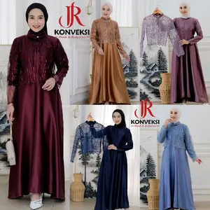 Karin Dress Kondangan Rompi Tile Brokat Busui Friendly Lepas Pasang Elegan Luxury Gaun Pesta Mewah - Baju Wanita Bridesmaid Pernikahan Seragaman Wisuda