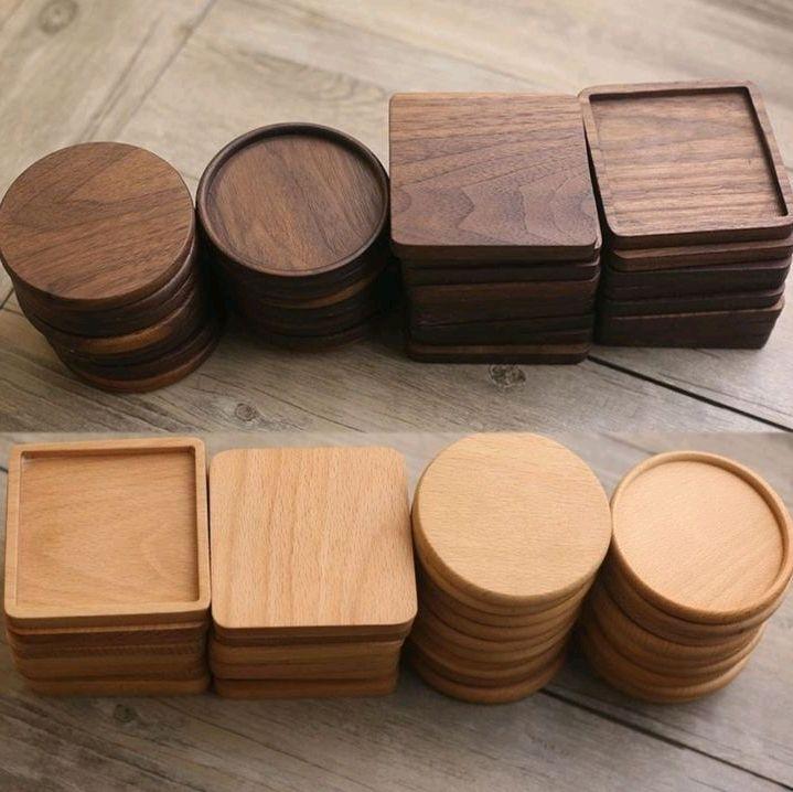 tatakan gelas kayu / wooden coasters / tatakan gelas aesthetic 10cm 0
