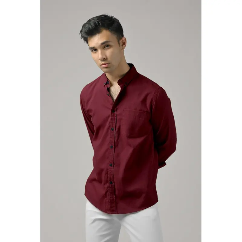 Ans Store Kemeja Polos Pria Lengan Panjang Kemeja Marun Pria Kemeja Pria Casual Distro Premium Quality Slimfit Dewasa kasual White atletis ukuran l unsisex xl z6 0