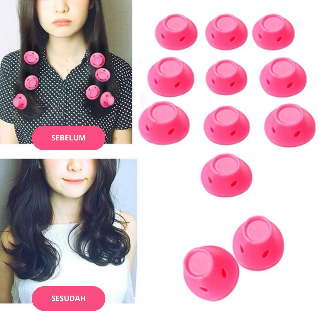 10 Pcs Lembut Magic Rol Rambut Pengeriting Rambut Tidak Panas Alat Atur Rambut SH M04