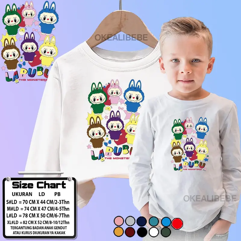 KAOS ATASAN ANAK LENGAN PANJANG MOTIF LABUBU UNISEX UNTUK ANAK LAKI LAKI DAN ANAK PEREMPUAN 6