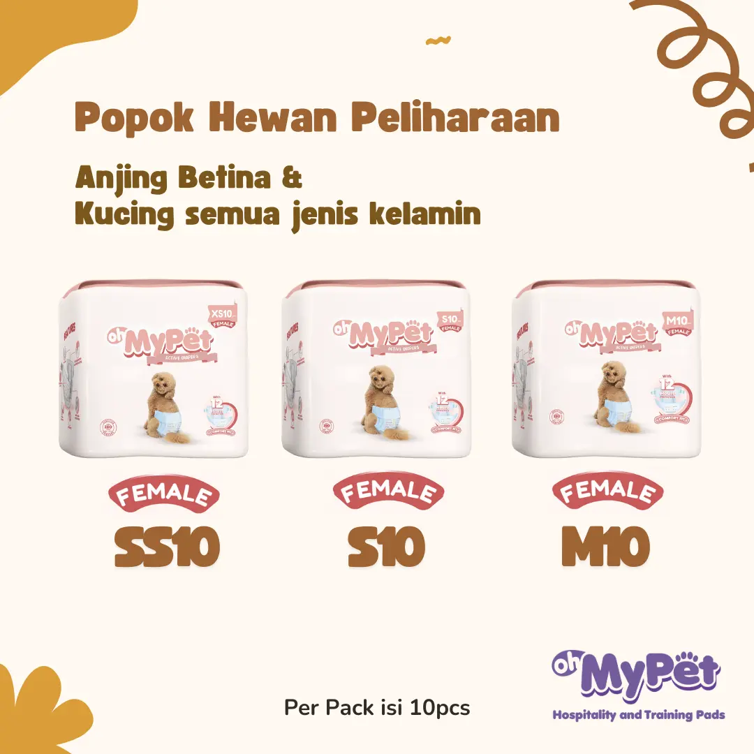 OH MY PET Female Popok Anabul Hewan Peliharaan Anjing Kucing Odor Control Wetness Indicator Soft