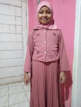 Product Review of Dungdungkids Gamis Anak Aurora Coquette 2 in 1 Knitt Plisket 3 - 11 Tahun from f**f 1