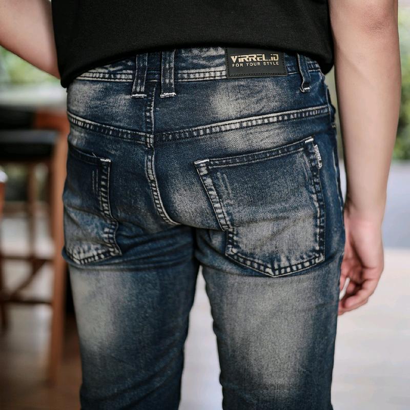 VIRREL.ID - SKY BLUE - Celana Panjang Pria - Jeans Skinny Ripped 3