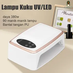 Nail Garden UV Led Nail Lamp 380W Sandaran Lengan Kuku 90 LEDs Dan Cepat Kering untuk Salon Rumah Lampu Nail Art for Kutek