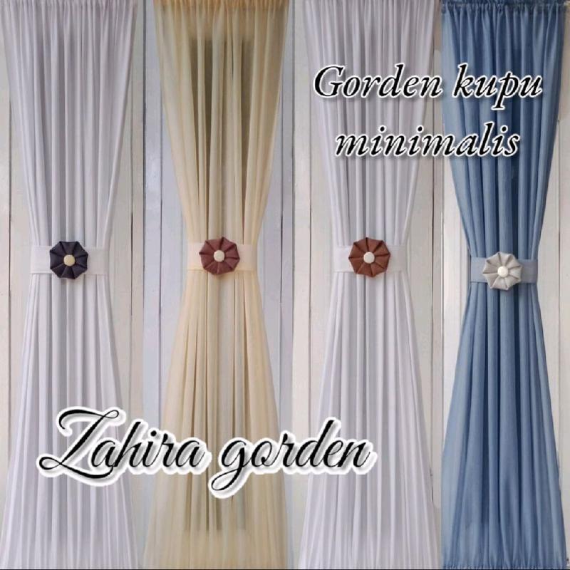 Gorden Kupu-kupu Ikat Pita Jendela Minimalis - Lebar Kain 80cm - Bonus Stik 1